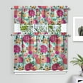 thumbnail image 2 of Kitchen Curtains and Valance Set 36 Inch Tier Pioneer Colorful Floral 3 Pieces Set Dining Room Small Curtain Drapes Cafe Curtains Valance for Home Decor Rod Pocket, 2 of 6
