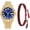 Gold blue, variant on Women's Men's Hip Hop Wrist Watch Unisex Crystal Rhinestone Watch Iced Out Watch