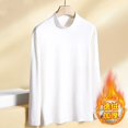 thumbnail image 3 of Camiseta de manga larga para hombre, otoño invierno 2023, camisetas abrigadas, camisa de color liso con parte inferior, cuello alto medio, camisetas casuales para hombre, polos, 3 of 5