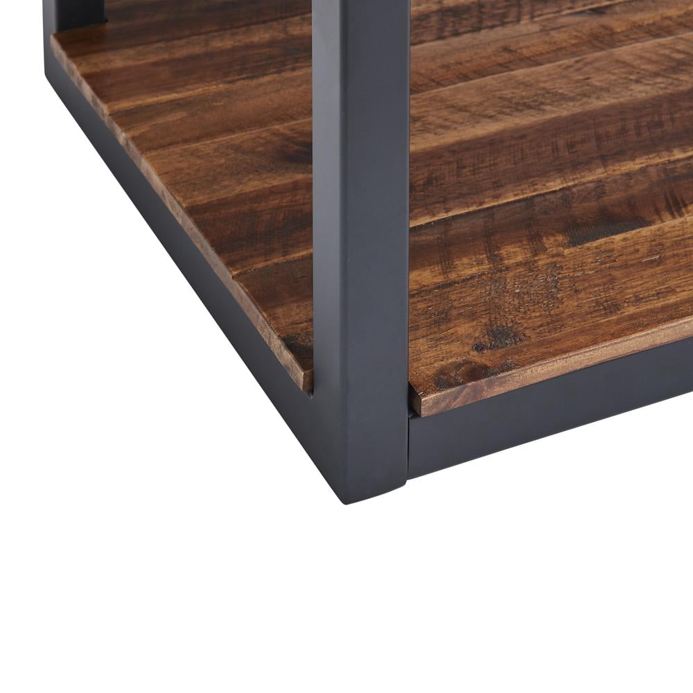 Alaterre Claremont 40" Rustic Wood Bench with Low Shelf