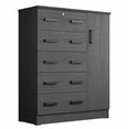 thumbnail image 4 of Better Home Products JCF Sofie 5 Drawer Wooden Tall Chest Wardrobe in Black, 4 of 8