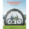 thumbnail image 6 of KFFKFF Outdoor Bike Storage Tent, Holds 5 Bicycles, Spacious and Ventilated with Waterproof Design, Durable Fiberglass Frame & Dual Zippers, Suitable for Bicycles, 6 of 9