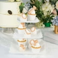 thumbnail image 2 of Efavormart 13" | 3 Tier Floral Print Cupcake Stand, White Square Dessert Tray Display Holder with Wavy Edges - Plastic, 2 of 11
