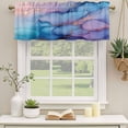 thumbnail image 2 of Marble Blue Purple Curtain Valances for Windows, Kitchen Valance Window Treatments Panel 2 Pack, Ombre Modern Abstract Art Ink Painting Rod Pocket Short Curtains for Bathroom Bedroom 60 x 18 Inch, 2 of 8