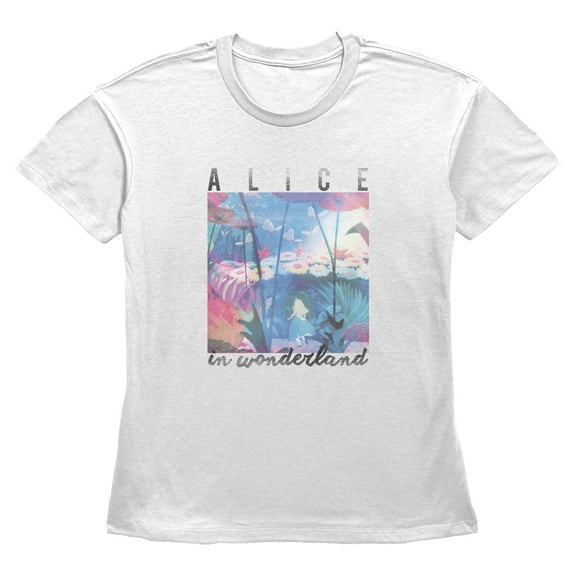 Women's Alice in Wonderland Flower Garden  Graphic T-Shirt