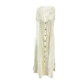 thumbnail image 4 of Summer Dresses Women's Casual Loose Fit Long Sleeveless Dress V Neck Button Down Collar Comfortable Blend Flowy Summer for Everyday Wear Beach Vacation White XL, 4 of 7