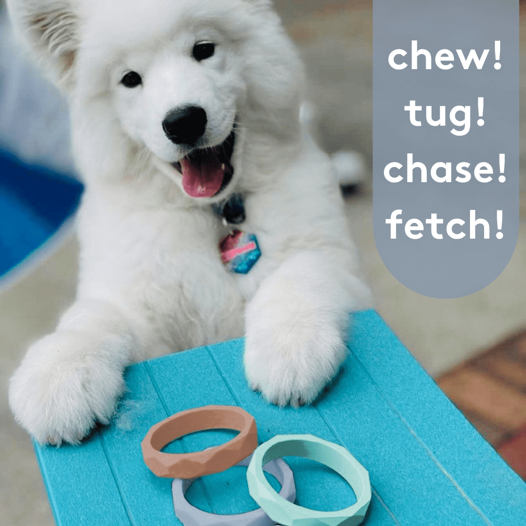 Sweet Paws Silicone Teether Stack Toy Set – Blush Pink – 4pc