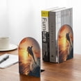 thumbnail image 5 of KLL Sunset Dancing Dolphin A Print Wood Book Ends for Shelves,1 Pair Wood Bookends Book Holder Stand Decorative, Book Stoppers for Heavy Duty Books CD File Video Games, 5 of 8