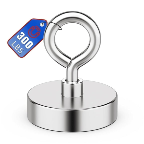 Grtard 300 lbs Neodymium Fishing Magnet, 3Strong Magnet Fishing, Magnetic Fishing Magnets Heavy Duty for Remover, Super Powerful Round Magnets for Retrieving Items in Lake, Beach, Lawn 2’’(50mm)