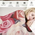 thumbnail image 3 of ARISTURING Pink Burgundy Pretty Rose Flower Blanket, Soft Blankets Flannel Bed Throw Cozy Lightweight Plush Gifts for Women Girls Sofa Couch Bedroom Living Rooms Warm All Season, Home Decor, 3 of 6
