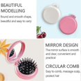 thumbnail image 4 of Folding Hair Brush With Mirror,round Mini Compact Massage Comb For Purse/pocket,travel Size For Girls And Women, 4 of 5