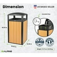 thumbnail image 2 of Alpine 40 Gallon Commercial Outdoor Trash Can with Lid - Modern Heavy Duty Large Outdoor Garbage Can with Durable Plastic Bin, Slatted Recycled Plastic Panels Perfect for Patio, Parks, Trails & Resor, 2 of 10