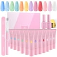 thumbnail image 1 of Nail Building Gel Kit, Clear Pink Nail Builder Enhancement Gel All-in-one Fall Gel Nail Builder French Set Nail Art Design, 1 of 5