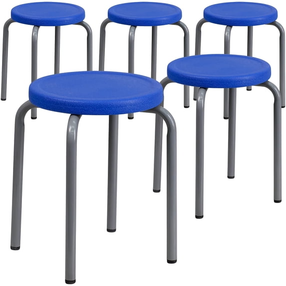 Flash Furniture Armless Stackable Stool Blue Set of 5 (5YK01BBL)