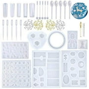 iMeshbean 230PCS Resin Casting Silicone Molds Epoxy Spoon Kit Jewelry Resin Making Pendant Craft DIY Tool for Earring and Necklace Making with Special Storage Box