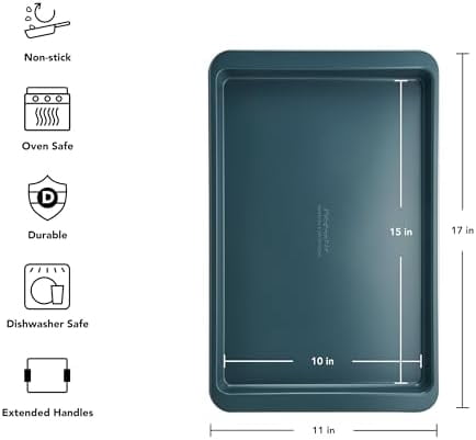 Nonstick Swiss Engineered Aluminized Steel Baking Sheet, Dishwasher Safe, Agave, 10x15 Inch