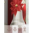 thumbnail image 6 of Christmas Bell Sheer Curtains 72 inches Long, Red White Xmas Bells Poinsettia Floral Modern Light Filtering Sheer Window Curtains Rod Pocket Voile Drapes for Bedroom Living Room, 2 Panels 52"W x 72"L, 6 of 7