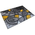 thumbnail image 3 of YHSF Modern Contemporary Area Rug for Living Room, Bedroom, and Office – Elegant Thick Carpet for Dining Room, Kitchen, & Hallways – Washable - Home Decor - Water Repellent - Yellow (5x7 Feet), 3 of 5