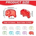 thumbnail image 6 of 120Pcs 10 Colors Elephant Glass Beads Mixed Color Transparent Glass Beads Cute Animal Beads Rainbow Color Loose Spacer Beads Clear Beads for Jewelry Making Crafting DIY, 6 of 8