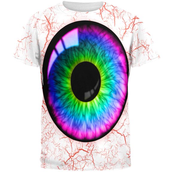 Rainbow Eyeball Costume All Over Adult T-Shirt - Large