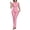 Pink, variant on Women's Formal Regular Fit Two-Piece Set, Sleeveless V-Neck Peplum Top with Matching High Waist Flared Pants, Elegant Outfit for Special Occasions