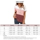thumbnail image 4 of Blusa informal transpirable de manga corta para mujer para oficina, fiestas y salidas - Camisa con escote en V y encaje en contraste en rosa S, 4 of 5