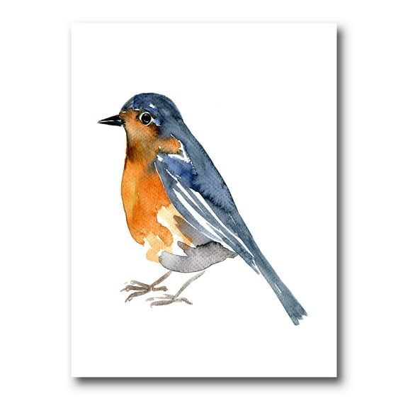Designart ' Ancient Orange Bird ' Traditional Canvas Wall Art Print