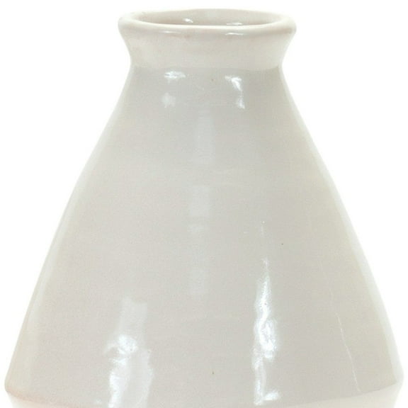 HomeRoots Set Of Two 6.25" Terracotta White Round Table Vase