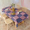 thumbnail image 3 of Red White and Blue Star Striped Pattern Rectangle Tablecloth 60"x120",Waterproof Polyester Rectangle Table Cloth, Wipeable Spillproof Polyester Tablecloth for Dining, Camping, Indoor and Outdoor, 3 of 6
