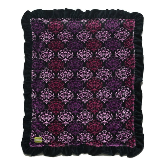 Kivelli Baby Couture Plush Mia Damask Minky Blankets - Plum/Fuschia 30X40