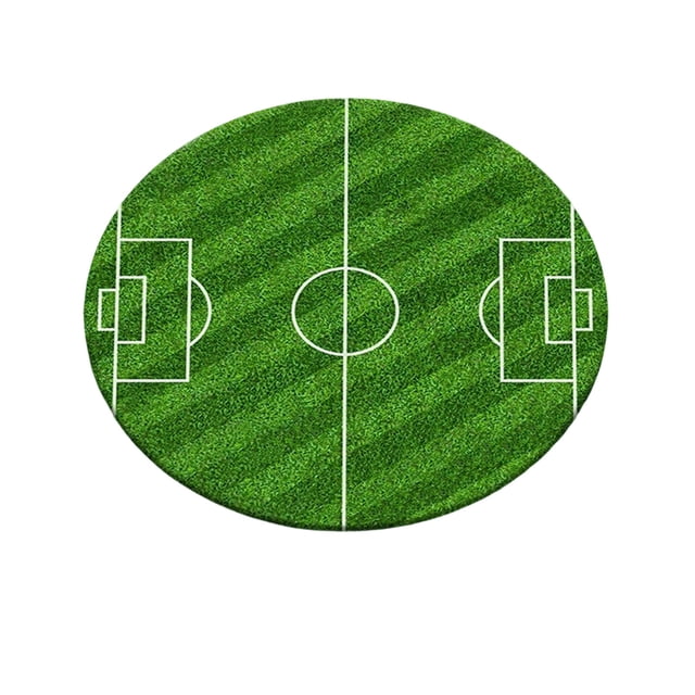 Sports Area Rug, Football Shaped Floor Mat (24x24 Inch) – Ultra-Soft Sports Theme Area Rug with Backing for Bedroom, Dorm, Hallway & Porch