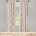 thumbnail image 3 of Ambesonne Cat Curtains, Sleeping Playing Joyful, Pair of 28"x95", Multicolor, 3 of 5