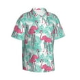 thumbnail image 2 of Fotbe Flamingo Hawaiian Shirt for Men Unisex Summer Beach Casual Short Sleeve Cotton Linen Button Down Shirts-X-Large, 2 of 9