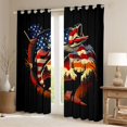 thumbnail image 2 of Manfei Hunting Deer Pike Fish Kitchen Curtains, Independence Day Black Out Curtains Pack of 2 (42x63 Each), Red Black Orange, 2 of 6