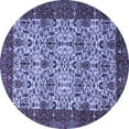 thumbnail image 1 of Ahgly Company Machine Washable Indoor Round Abstract Blue Modern Area Rugs, 8' Round, 1 of 4