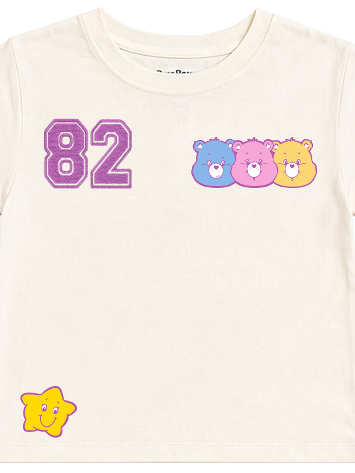 Care Bears Girls' Athletic Front & Back T-shirt with Embroidery & Straight Leg Fleece Pants, 2-Piece, Sizes 4-16