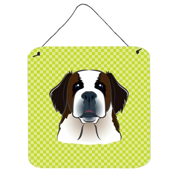 Checkerboard Design with Dog Wall or Door Hanging Prints