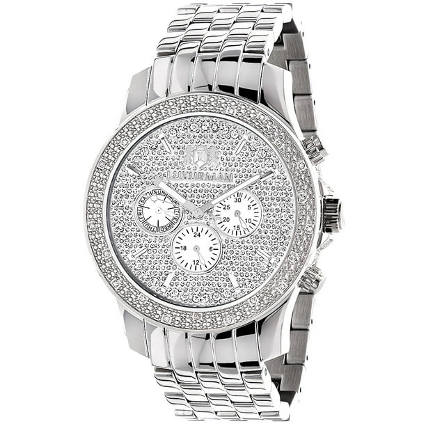 Luxurman Real Diamond Watch 0.25ct Mens