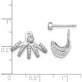 thumbnail image 4 of Sterling Silver Rhodium-Plated Cz Front And Back Post Earrings (18 X 18) Made In China qe13708, 4 of 5