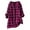 Hot Pink, variant on Women's Vintage Plaid Shirt Plus Size Loose Fit V-Neck Tunic Tops Casual Long Sleeve Button Down Blouse Red