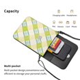 thumbnail image 7 of Leather Portable Mobile Phone Bag Purse Purse Satchels 5.3×7.5in Scratch-Proof Dustproof For Shopping Work Dating Travel Lime Houndstooth Hand-Drawn Sketch_1, 7 of 7