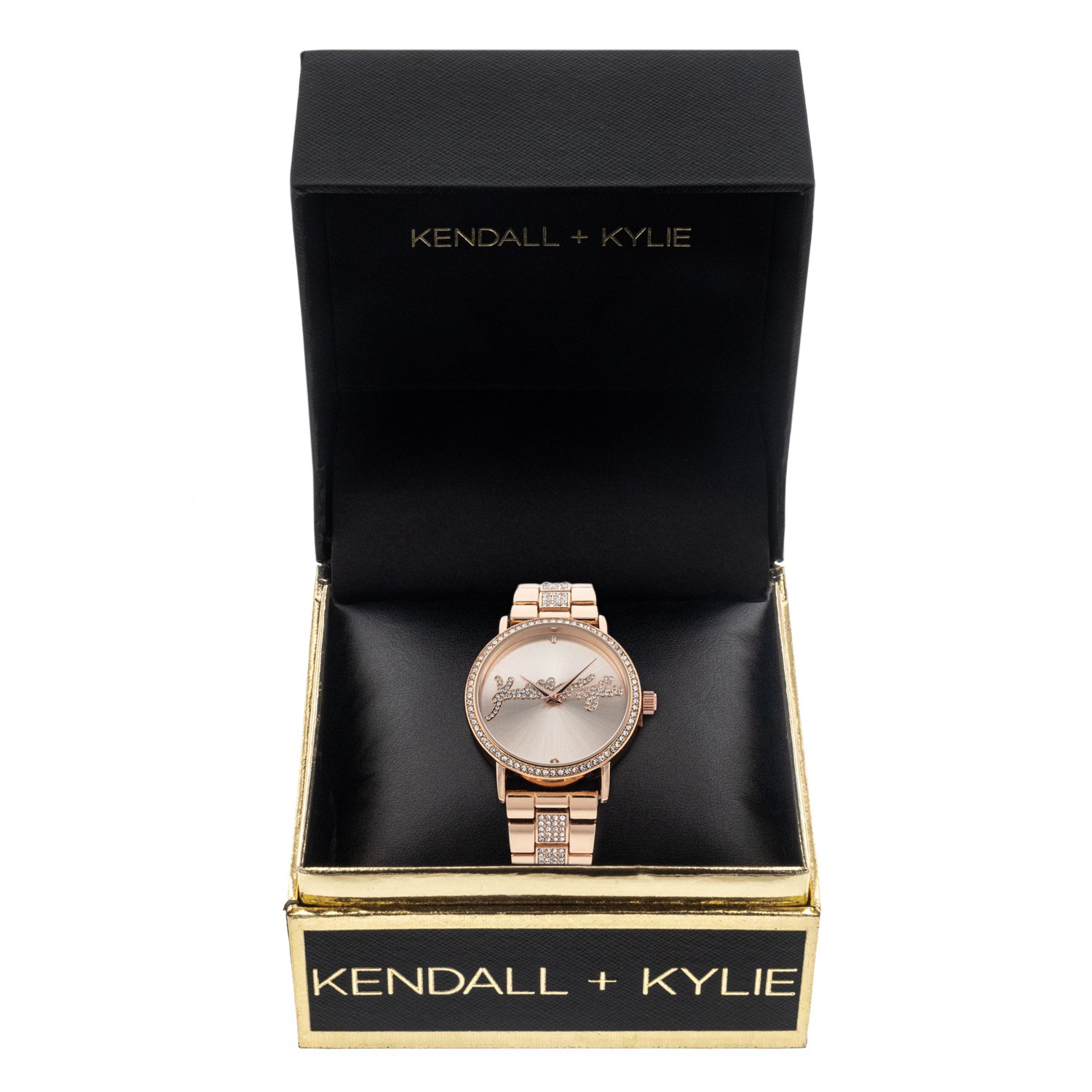 Kendall + Kylie Rose Gold Toned Metal Analog Watch with Bedazzled Logo - image 3 of 4