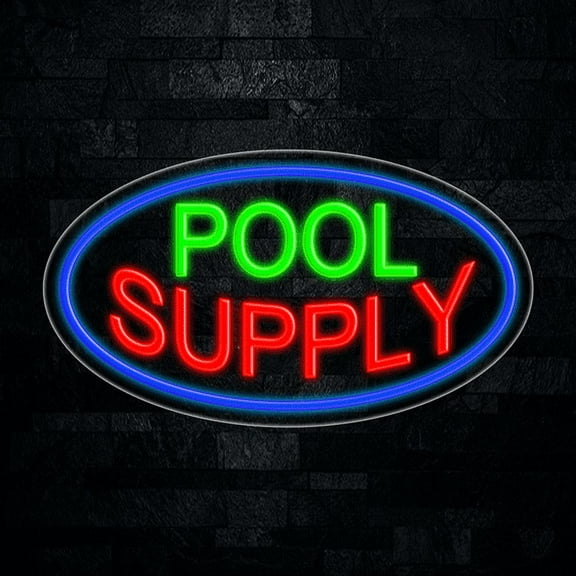 Pool Supply LED Neon Sign 28"L x 16"H #34278