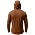 thumbnail image 5 of Men's Hooded Long Sleeve Sun Protection Shirt - UPF 50+ Lightweight Breathable Pullover with Face Mask & Zipper Pocket - Quick-Dry Outdoor Fishing & Hiking Top for Summer Coffee L, 5 of 7