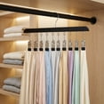 thumbnail image 3 of Unique Bargains 2Pcs Wood Minimalist Hangers With 10 Clips Black, 3 of 6