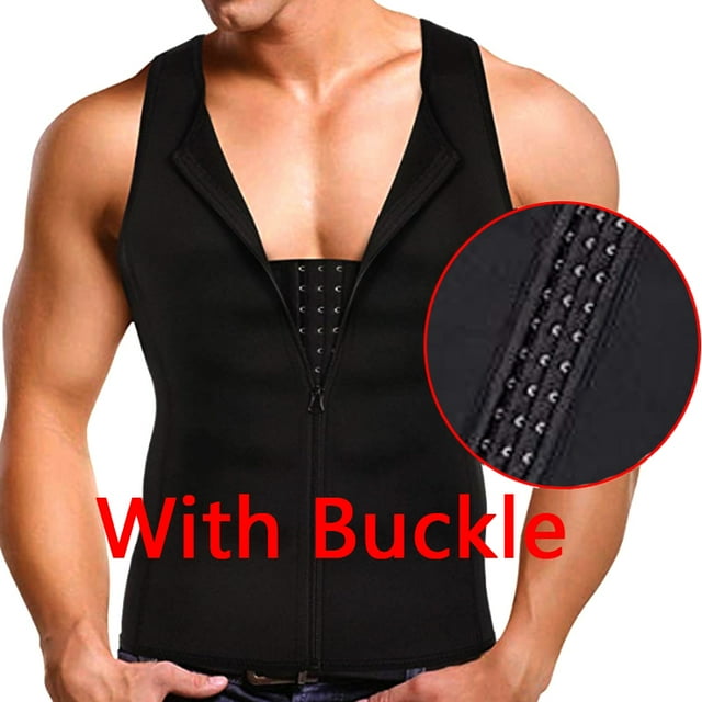 Men's Slimming Modeling Strap Belt Slimming Corset Vest Compression Shapewear Slim Three-breasted Top Fat Burning Vest Buckle XXL