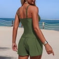 thumbnail image 5 of VISALY Womens Tankini Swimsuits 2 Piece Ruched Tankini Bathing Suits Tummy Control Bathing Suit with Pocket Boyshorts Push Up Bathing Suits V-Wire Swimsuits 2026 Beach Swimwear Blackish Green L, 5 of 8