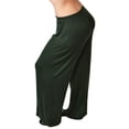 thumbnail image 2 of 24/7 Women's Plus Size Comfort Apparel Elastic Waist Flared Leg Plus Size Palazzo Pants, 2 of 3