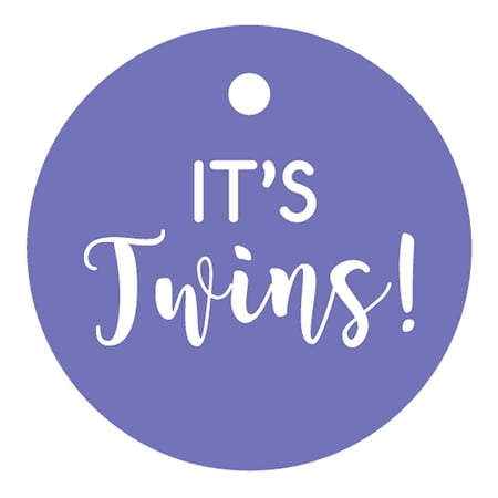100 PCS It s Twins Cricle Baby Shower Hang Tags Baby Shower Favor Gift Paper Tags
