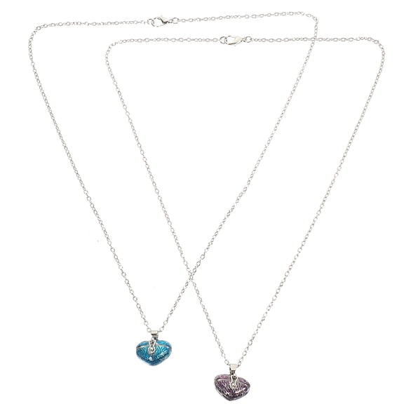 LOLIPPYY 2-Pack Heart Pendant Necklaces for Couples and Mothers & Daughters, Lightweight Jewelry in Assorted Colors